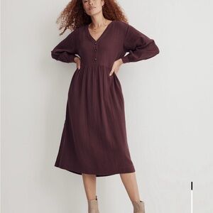 Madewell Lightspun Gauze Midi Dress